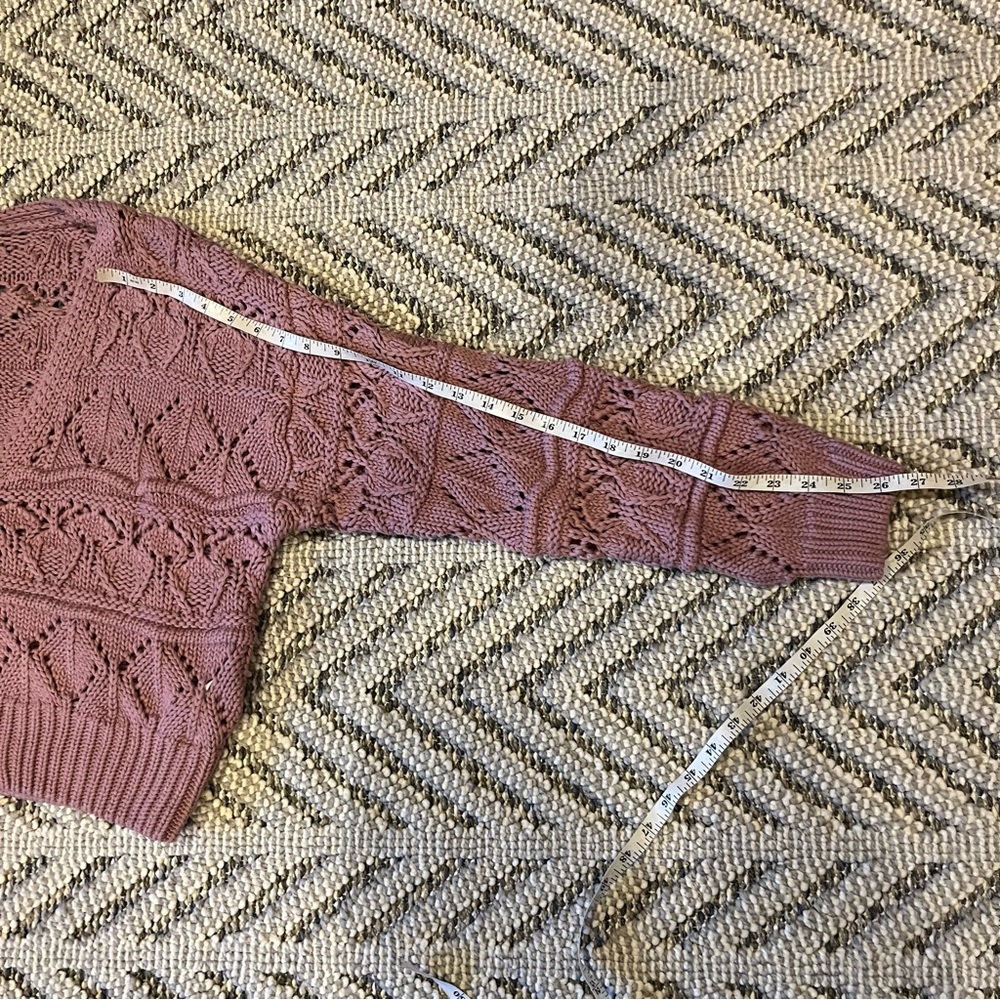 NWOT Lascana Pearl Button Crochet Cardigan Sweater in Mauve size 8-10 - Picture 16 of 16